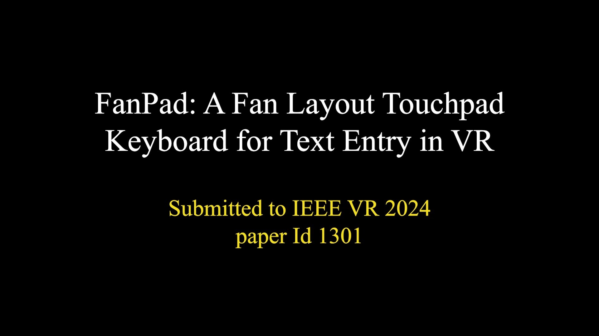 FanPad VR 文本输入演示封面