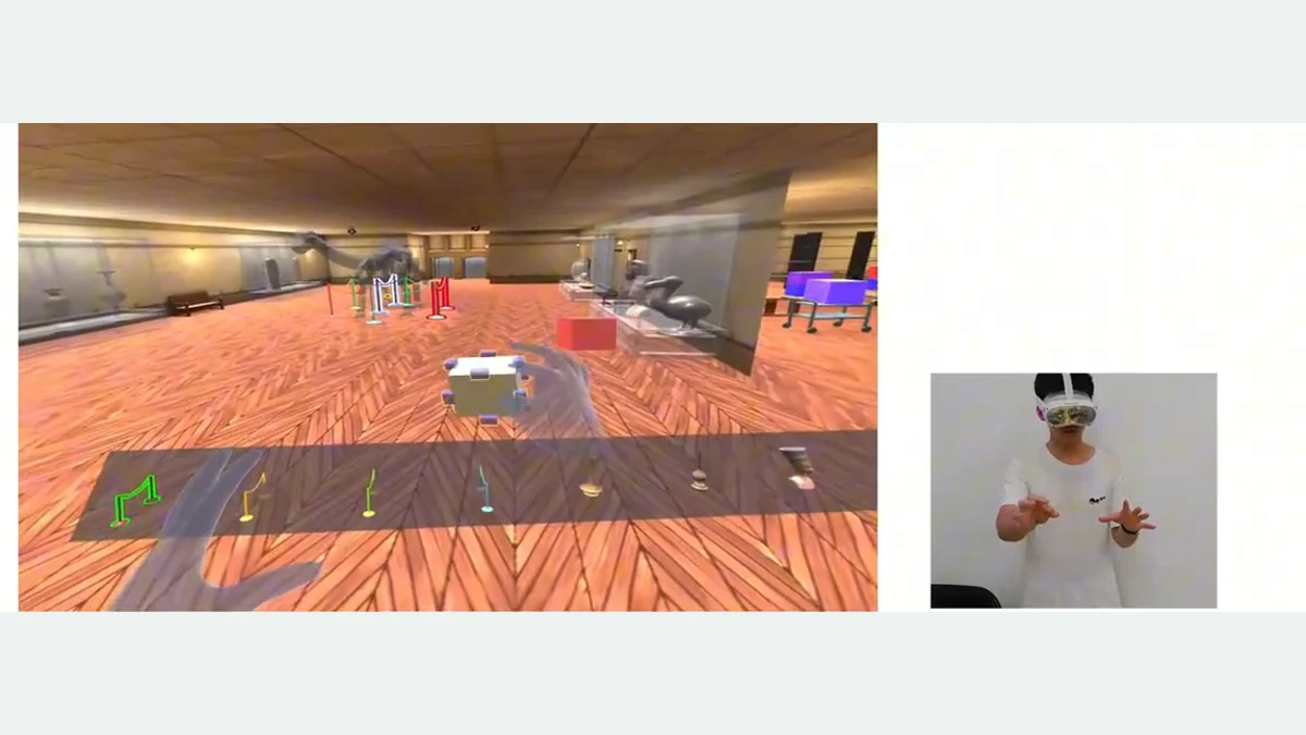 Multi-object arrangement in an MOA VR scene